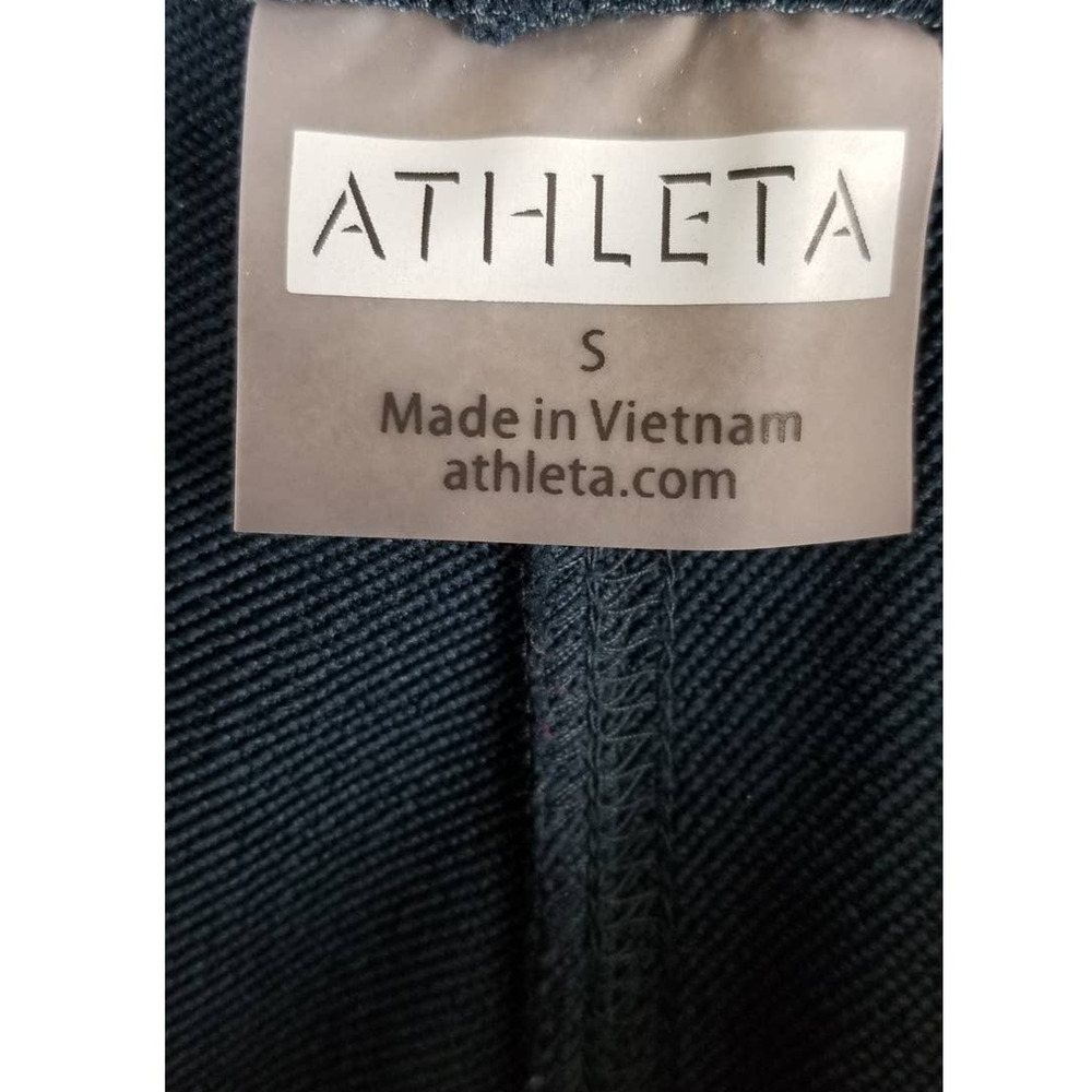 Athleta Navy Blue Yellow/Pink/Blue Floral Design Wide Leg Pants Women's Small - Picture 4 of 4